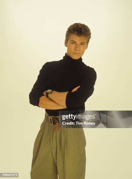 Morten Harket, singer with pop group a-ha, circa 1984.