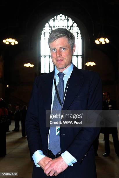 New Conservative MP Zac Goldsmith poses for a photograph in Westminster Hall, on May 12, 2010 in London, England. After five days of negotiation a...