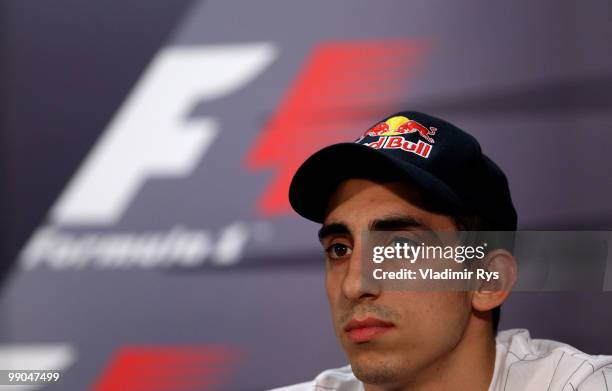 Sebastien Buemi of Switzerland and Scuderia Toro Rosso attends the drivers press conference during previews to the Monaco Formula One Grand Prix at...