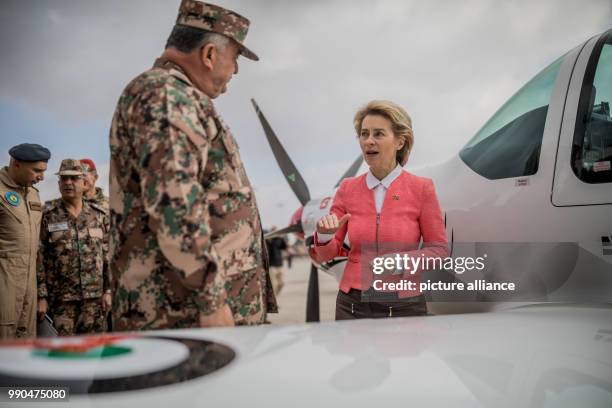 German Defence Minister, Ursula von der Leyen , and Chairman of the Joint Chiefs of Staff of the Jordanian Armed Forces, Lieutenant General Mahmoud...