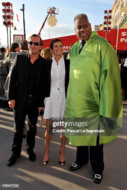 Bruno Pavlovsky, Maureen Chuquet and Andre Leon Talley attend the Chanel Cruise Collection Presentation on May 11, 2010 in Saint-Tropez, France.