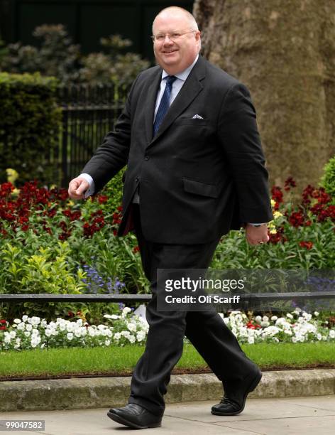 Conservatives party chairman Eric Pickles arrives in Downing Street on May 12, 2010 in London, England. After five days of negotiation a Conservative...