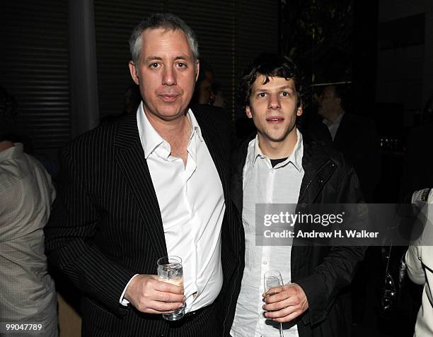 Director Brian Koppelman and Jessie Eisenberg attend the premiere of "Solitary Man" after party at Rouge Tomate on May 11, 2010 in New York City.