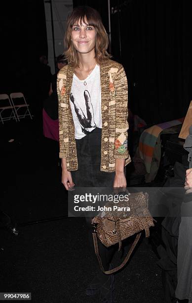 Alexa Chung is seen around Bryant Park during Mercedes-Benz Fashion Week on February 17, 2010 in New York City.