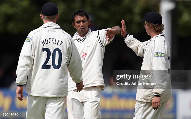 Azhar Mahmood of Kent celebrates taking the wicket of Christopher Wright of Esssex during day two of the LV= County Championship match between Essex...