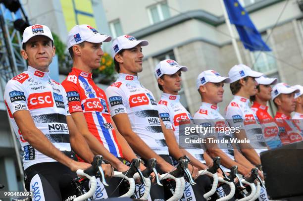 Tour De France, Team Presentationcarlos Sastre , Fabian Cancellara , Vladimir Gustov , Frank Schleck , Andy Schleck Jens Voigt , Stuart O'Grady ,...