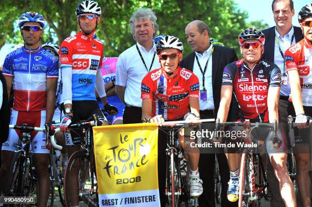 Tour De France, Stage 1Nicolas Vogondy , Cadel Evans , Frank Schleck , Kurt Asle Arvesen , Julian Dean , Fabian Wegmann , Christian Prudhomme Tdf...