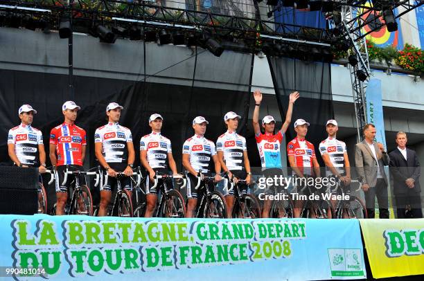 Tour De France, Team Presentationcarlos Sastre , Fabian Cancellara , Vladimir Gustov , Frank Schleck , Andy Schleck Jens Voigt , Stuart O'Grady ,...