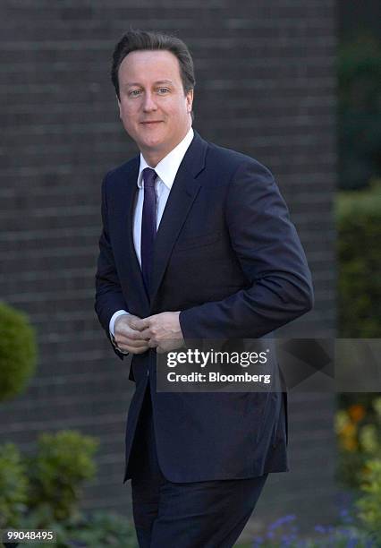 David Cameron, U.K. Prime minister, arrives in 10 Downing Street, in London, U.K., on Wednesday, May 12, 2010. Cameron struck a deal with Britain's...