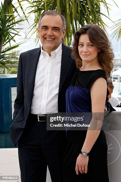 Alberto Barbera and Giovanna Mezzogiorno attends the 'Jury' Photocall at the Palais des Festivals during the 63rd Annual Cannes Film Festival on May...