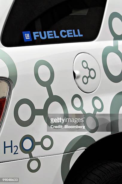 Chevrolet Equinox fuel cell electric vehicle sits outside Air Products & Chemicals Inc headquarters in Allentown, Pennsylvania, U.S., on Tuesday, May...