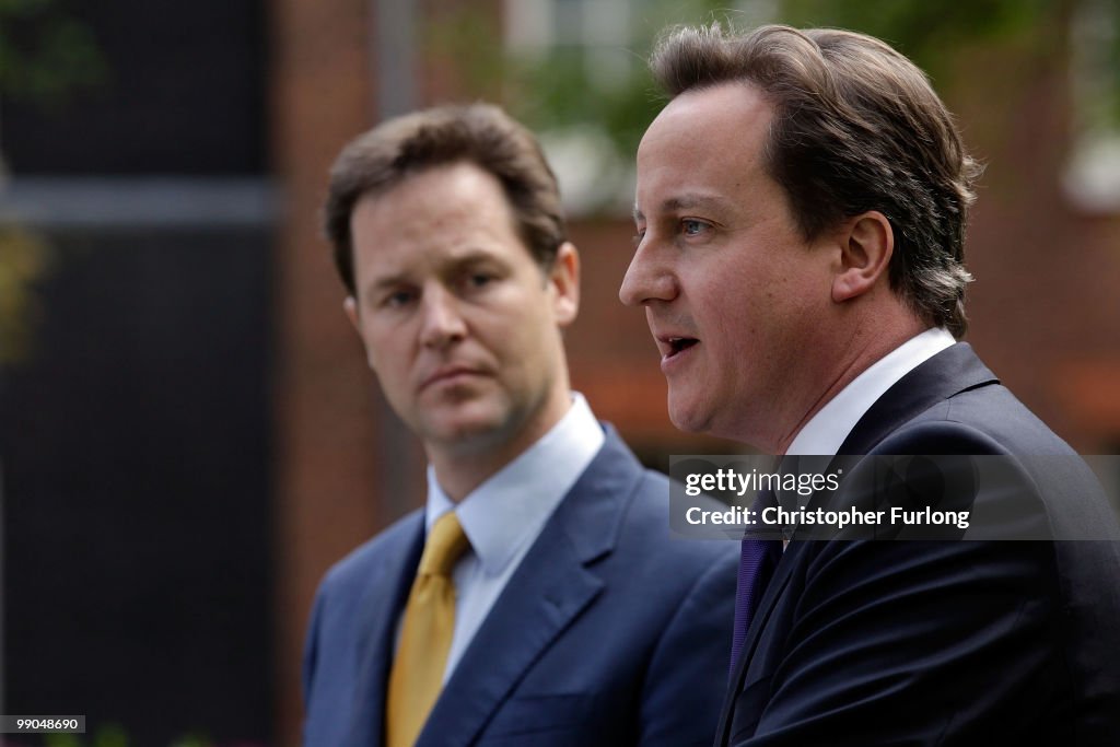 David Cameron & Nick Clegg Hold Their First Joint News Conference