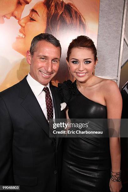 Producer Adam Shankman and Miley Cyrus at the World Premiere of Touchstone Pictures "The Last Song" on March 25, 2010 at ArcLight Hollywood Cinema in...