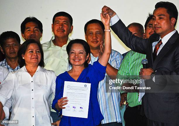 Outgoing Philippine President Gloria Macapagal-Arroyo is proclaimed as winner in the congressional race of Pampanga's second district on May 12, 2010...