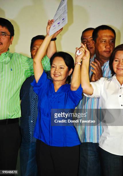 Outgoing Philippine President Gloria Macapagal-Arroyo is proclaimed as winner in the congressional race of Pampanga's second district on May 12, 2010...