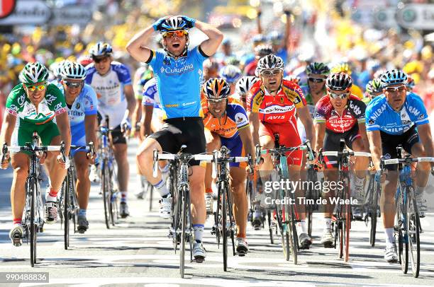 Tour De France, Stage 5Arrival Sprint, Cavendish Mark Celebration Joie Vreugde, Freire Oscar , Zabel Erik , Hushovd Thor , Cholet - Ch?Teauroux...