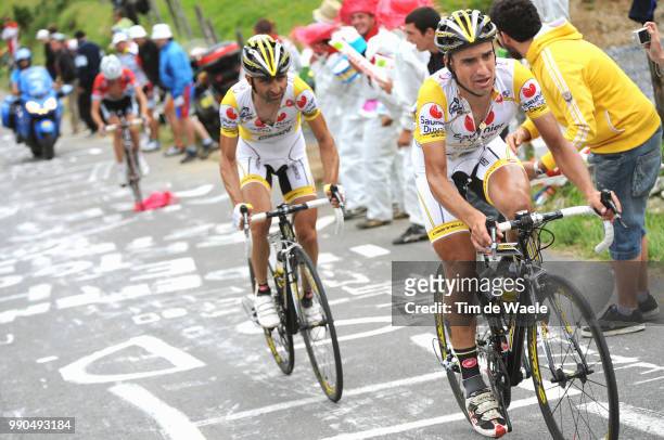 Tour De France, Stage 10Leonardo Piepoli , Cobo Acebo Juan Jose , Schleck Frank , Pau - Hautacam , Ronde Van Frankrijk, Tdf, Etape Rit, Tim De Waele