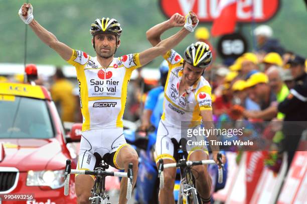 Tour De France, Stage 10Arrival, Leonardo Piepoli Celebration Joie Vreugde, Cobo Acebo Juan Jose /Pau - Hautacam , Ronde Van Frankrijk, Tdf, Etape...