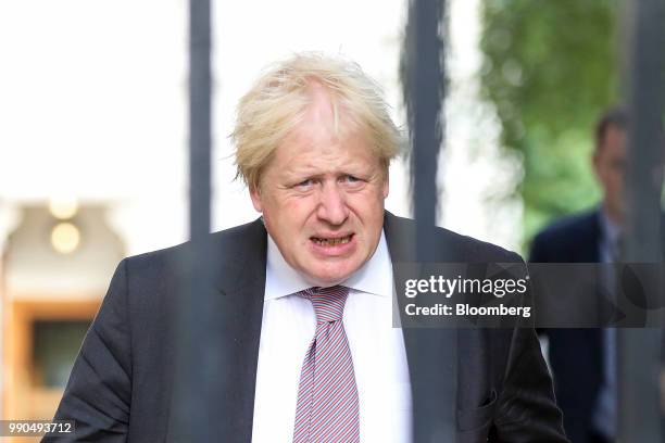 Boris Johnson, U.K. Foreign secretary, arrives to attend a meeting of cabinet minsters at number 10 Downing Street in London, U.K., on Tuesday, July...