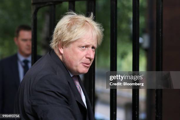 Boris Johnson, U.K. Foreign secretary, arrives to attend a meeting of cabinet minsters at number 10 Downing Street in London, U.K., on Tuesday, July...