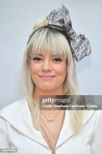 Lily Allen attends the Chanel Haute Couture Fall/Winter 2018-2019 show as part of Haute Couture Paris Fashion Week on July 3, 2018 in Paris, France.