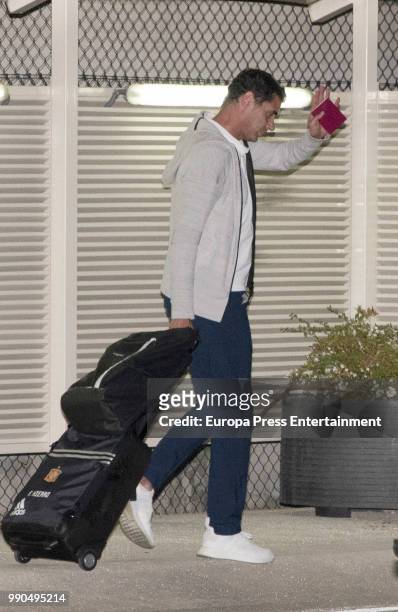 Fernando Hierro arrives at Barajas Adolfo Suarez international airport on July 2, 2018 in Madrid, Spain.