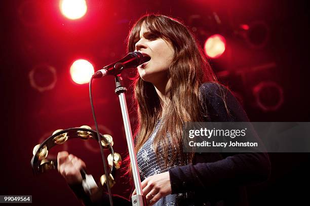 Zooey Deschanel of She & Him performs on stage during day two of All Tomorrow's Parties Festival at Butlins Holiday Centre on May 8, 2010 in...