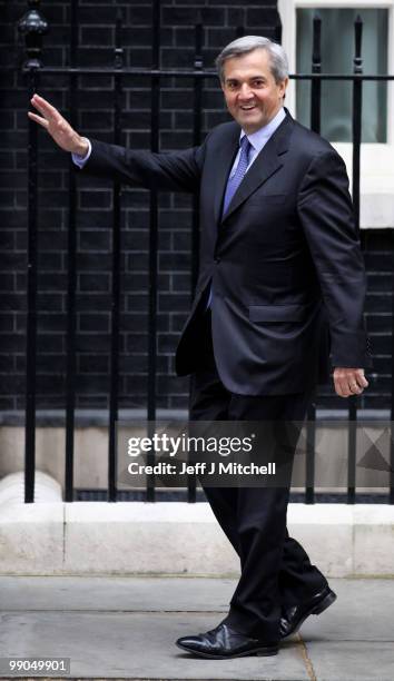 Chris Huhne, Energy and Climate Change Secretary arrives at Downing Street on May 12, 2010 in London, England. After five days of negotiation a...