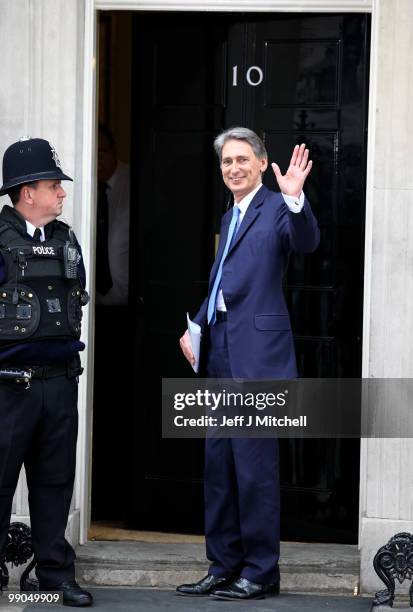 Philip Hammond MP arrives at Downing Street on May 12, 2010 in London, England. After five days of negotiation a Conservative and Liberal Democrat...