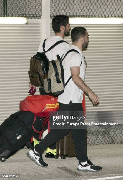 Isco Alcarcon arrives at Barajas Adolfo Suarez international airport on July 2, 2018 in Madrid, Spain.