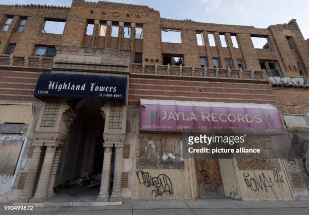 Former residential and retail buildings slowly deteriorate in Detroit, US, 14 January 2018. The city has removed hundreds of empty buildings in the...