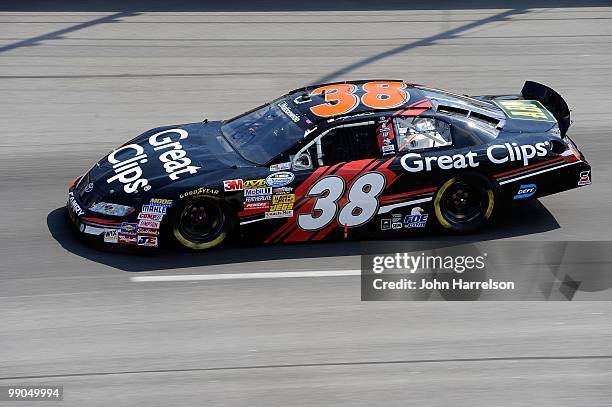 Kasey Kahne, driver of the Great Clips Toyota, drives on track during qualifying for the NASCAR Nationwide series Royal Purple 200 presented by...