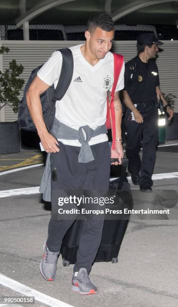 Rodrigo Moreno Machado arrives at Barajas Adolfo Suarez international airport on July 2, 2018 in Madrid, Spain.