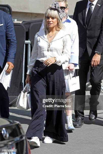 Lily Allen attends the Chanel Haute Couture Fall Winter 2018/2019 show as part of Paris Fashion Week on July 3, 2018 in Paris, France.