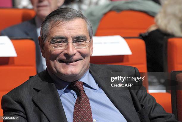 Jean-Louis Beffa, member of French bank BNP Paribas' Board of Directors smiles while attending the bank's combined general meeting in Paris on May...