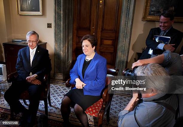 Elena Kagan, U.S. Solicitor general and Supreme Court nominee, right, meets with Senator Harry Reid, a Democrat from Nevada, in Washington, D.C.,...