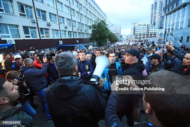 Activists gather for the Oleh, Ukraina z toboiu! action held in support of Ukrainian filmmaker Oleh Sentsov who is serving an illegal 20-year...