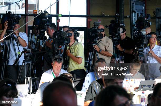 Tour De France, Stage 12Press Conference, Illustration Illustratie, Press Pers, Patrice Clerc Amaury Sport Aso President, Christian Prudhomme Tdf...