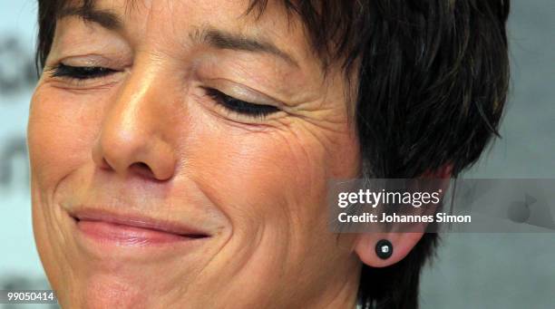 Margot Kaessmann, former chairwoman of the Evangelical Church in Germany and former regional bishop of Hannover smiles during the presentation of her...