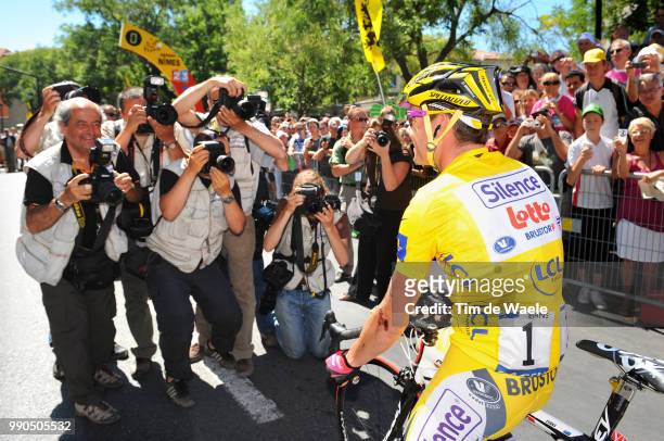 Tour De France, Stage 14Evans Cadel Yellow Jersey, Press Pers Photographers, Nimes N?Mes - Digne-Les-Bains , Ronde Van Frankrijk, Tdf, Etape Rit, Tim...