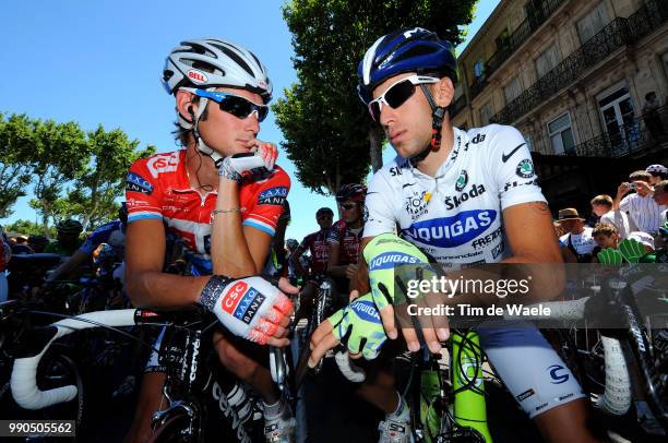 Tour De France, Stage 13Schleck Frank , Nibali Vincenzo White Jersey /Narbonne - Nimes N?Mes , Ronde Van Frankrijk, Tdf, Etape Rit, Tim De Waele