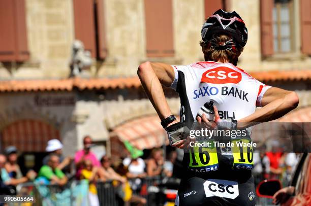 Tour De France, Stage 14Illustration Illustratie, Schleck Andy , Ravitaillement Bevoorrading, Team Csc Saxo Bank /Nimes N?Mes - Digne-Les-Bains ,...