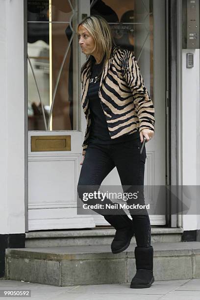 Nicole Appleton sighted shopping in Knightsbridge on May 12, 2010 in London, England.