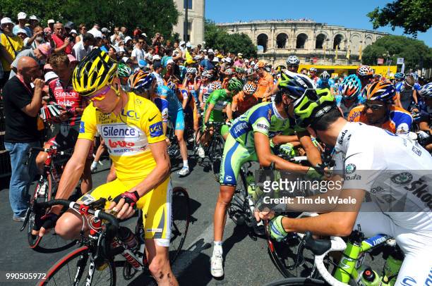 Tour De France, Stage 14Evans Cadel Yellow Jersey, Departure /Nimes N?Mes - Digne-Les-Bains , Ronde Van Frankrijk, Tdf, Etape Rit, Tim De Waele