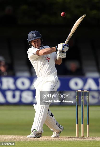 Geraint Jones of Kent in action during day two of the LV= County Championship match between Essex and Kent at the County ground on May 12, 2010 in...