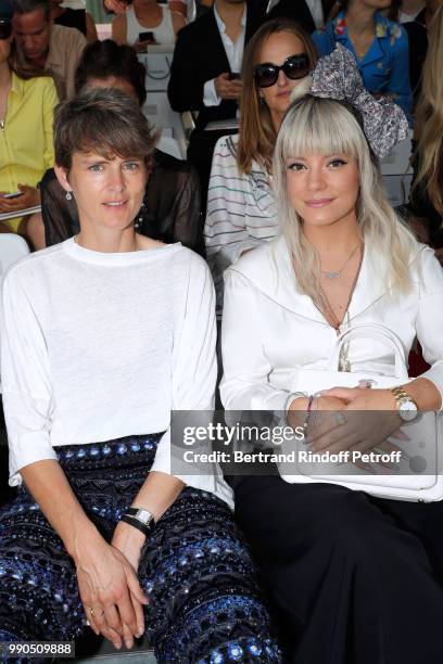 Stella Tennant and Lily Allen attend the Chanel Haute Couture Fall Winter 2018/2019 show as part of Paris Fashion Week on July 3, 2018 in Paris,...