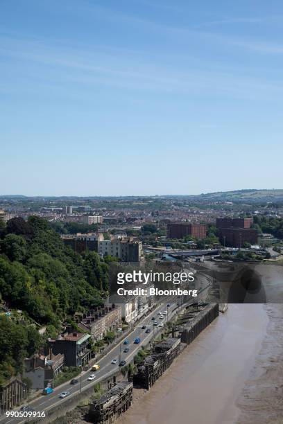 The river Avon flows past buildings in Bristol, U.K. On Monday, July 2, 2018. Bristol's prosperous economy is powered by technology and...