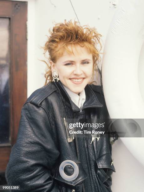 Carol Decker, singer with pop group T'Pau, circa 1989.