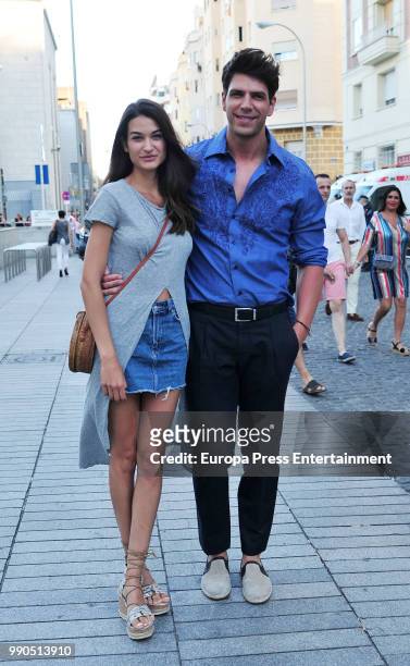 Diego Matamoros and Estela Grande attend Luis Miguel's concert on July 2, 2018 in Madrid, Spain.