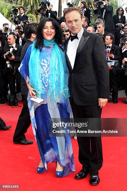 Iranian director Marjane Satrapi and French actor Vincent Perez attend the Opening Night Premiere of 'Robin Hood' at the Palais des Festivals during...